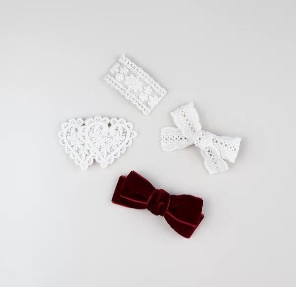 WHITE LACE classic bow for hair, different design