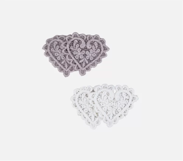 LACE HEART NATURAL COLOUR HAIR CLIPS