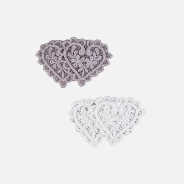 LACE HEART NATURAL COLOUR HAIR CLIPS