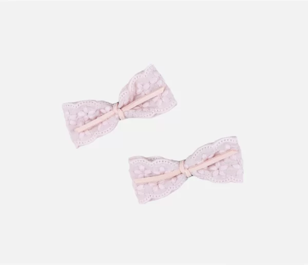 PINK HAIR CLIP LACE PIGTAIL SET