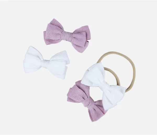 textured baby top bow hair clip