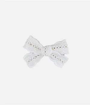 CLASSIC PINWHEEL BOW CLIP ~ IVORY